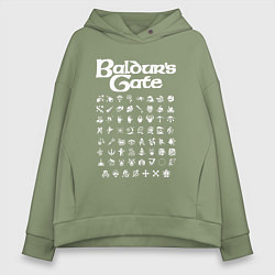 Толстовка оверсайз женская BALDURS GATE, цвет: авокадо