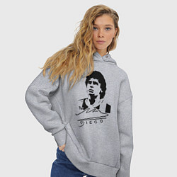 Толстовка оверсайз женская Diego Maradona, цвет: меланж — фото 2