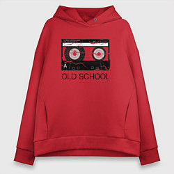 Толстовка оверсайз женская OLD SCHOOL, цвет: красный