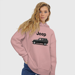 Толстовка оверсайз женская Jeep Wrangler, цвет: пыльно-розовый — фото 2