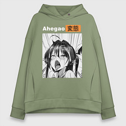 Толстовка оверсайз женская Ahegao, цвет: авокадо
