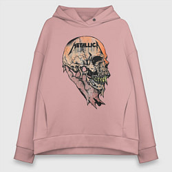 Толстовка оверсайз женская Metallica art 04, цвет: пыльно-розовый