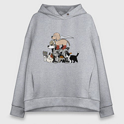 Толстовка оверсайз женская One Punch Man, цвет: меланж