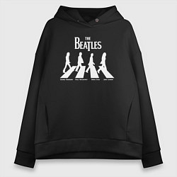Толстовка оверсайз женская The Beatles, цвет: черный