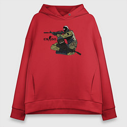 Толстовка оверсайз женская CS:GO, цвет: красный