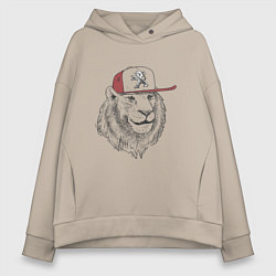 Толстовка оверсайз женская Peugeot Пежо спина Z, цвет: миндальный