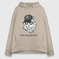 Толстовка оверсайз женская Peugeot Пежо Z, цвет: миндальный