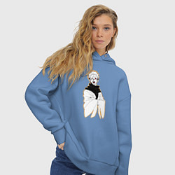 Толстовка оверсайз женская Сукуна, цвет: мягкое небо — фото 2