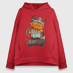 Толстовка оверсайз женская Valheim, цвет: красный