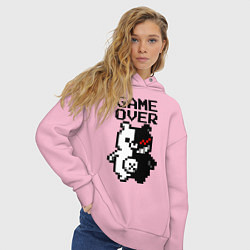 Толстовка оверсайз женская MONOKUMA GAME OVER, цвет: светло-розовый — фото 2