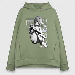 Толстовка оверсайз женская Евангелион, цвет: авокадо