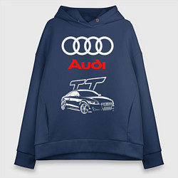 Толстовка оверсайз женская AUDI TT АУДИ ТТ СПОРТ, цвет: тёмно-синий