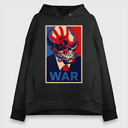 Толстовка оверсайз женская FFDP War, цвет: черный