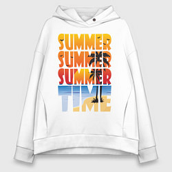 Толстовка оверсайз женская SUMMER TIME, цвет: белый
