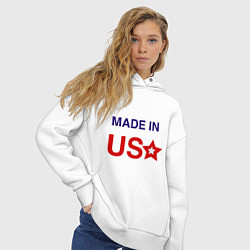 Толстовка оверсайз женская Made in usa, цвет: белый — фото 2