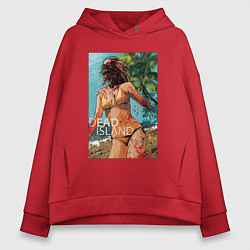 Толстовка оверсайз женская Мёртвый остров, цвет: красный