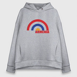 Толстовка оверсайз женская Армения Armenia, цвет: меланж