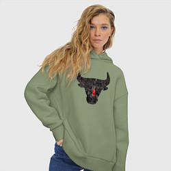 Толстовка оверсайз женская Bulls - Jordan, цвет: авокадо — фото 2
