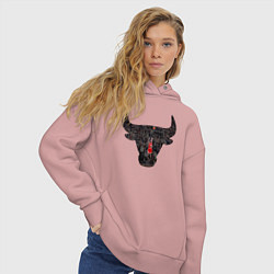 Толстовка оверсайз женская Bulls - Jordan, цвет: пыльно-розовый — фото 2