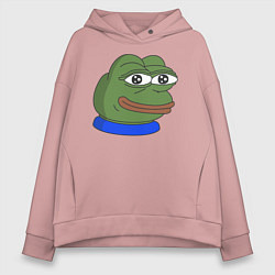 Толстовка оверсайз женская Лягушонок Пепе, цвет: пыльно-розовый