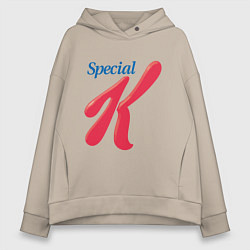 Толстовка оверсайз женская Special k merch Essential, цвет: миндальный