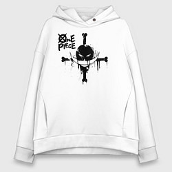 Толстовка оверсайз женская Пираты Белоуса One Piece, цвет: белый