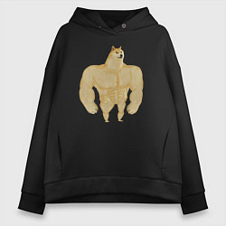 Женское худи оверсайз Мем собака качок DOGE