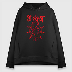 Толстовка оверсайз женская Slipknot Slip Goats Art, цвет: черный