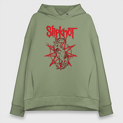 Толстовка оверсайз женская Slipknot Slip Goats Art, цвет: авокадо