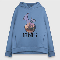 Толстовка оверсайз женская Dead Cells logo landscape, цвет: мягкое небо