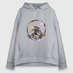 Толстовка оверсайз женская Скарамучча в деле, цвет: меланж