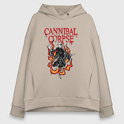 Толстовка оверсайз женская Cannibal Corpse Труп Каннибала Z, цвет: миндальный