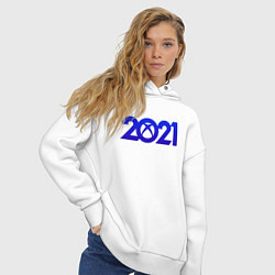 Толстовка оверсайз женская Game Box, цвет: белый — фото 2