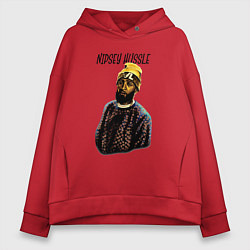 Толстовка оверсайз женская Hip Hop Hussle, цвет: красный