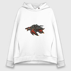 Толстовка оверсайз женская Вулканическая черепаха, цвет: белый