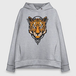 Толстовка оверсайз женская Tiger Style, цвет: меланж