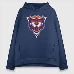 Толстовка оверсайз женская Tiger Hipster, цвет: тёмно-синий