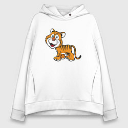 Толстовка оверсайз женская Добрый тигр, цвет: белый