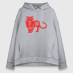 Толстовка оверсайз женская Red Tiger, цвет: меланж