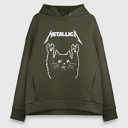 Толстовка оверсайз женская METALLICA МЕТАЛЛИКА, цвет: хаки