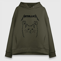 Толстовка оверсайз женская METALLICA МЕТАЛЛИКА, цвет: хаки