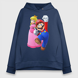 Толстовка оверсайз женская Mario Princess, цвет: тёмно-синий
