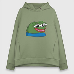 Толстовка оверсайз женская Pepe happy Пепе хеппи, цвет: авокадо