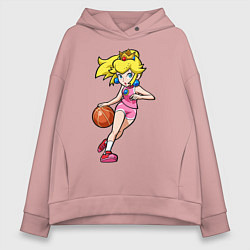Толстовка оверсайз женская Peach Basketball, цвет: пыльно-розовый