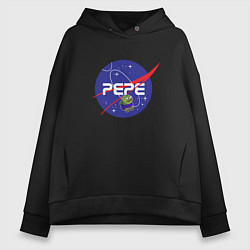 Толстовка оверсайз женская Pepe Pepe space Nasa, цвет: черный
