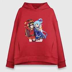 Толстовка оверсайз женская Aqua Meg, цвет: красный