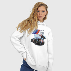 Толстовка оверсайз женская BMW M POWER Motorsport Racing Team, цвет: белый — фото 2