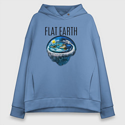 Толстовка оверсайз женская The Flat Earth, цвет: мягкое небо