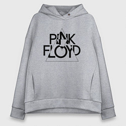 Толстовка оверсайз женская PINK FLOYD LOGO ПИНК ФЛОЙД, цвет: меланж