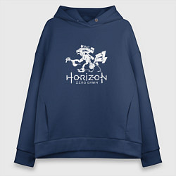 Толстовка оверсайз женская HORIZON ZERO DAWN WHITE, цвет: тёмно-синий
